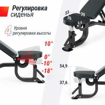 Скамья силовая регулируемая UNIX Fit BENCH 200R - 5